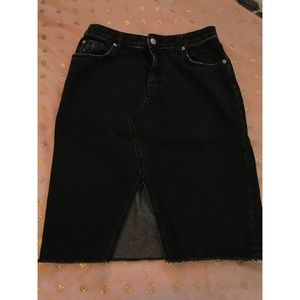 Black jean high waisted skirt
